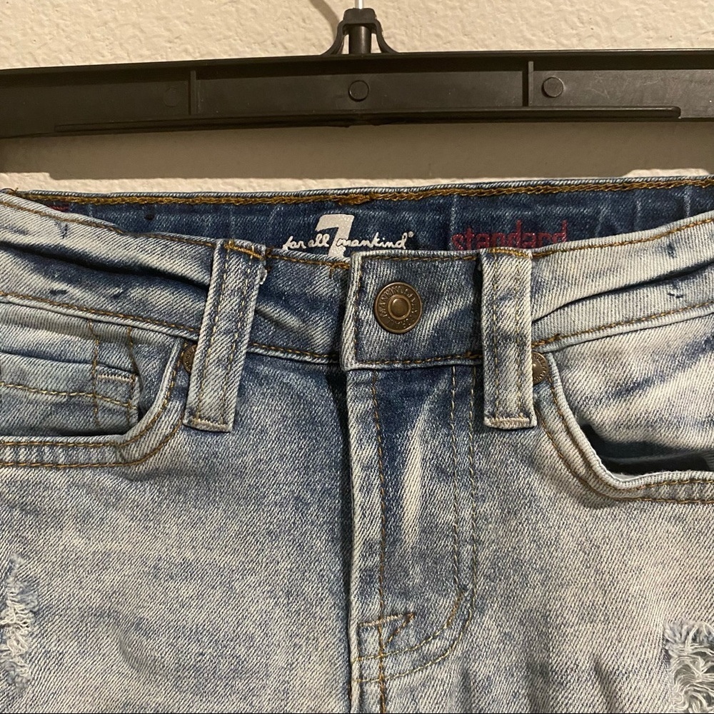 7 For All Mankind Kids 4 Ripped Lightwash Jeans - Picture 3 of 4